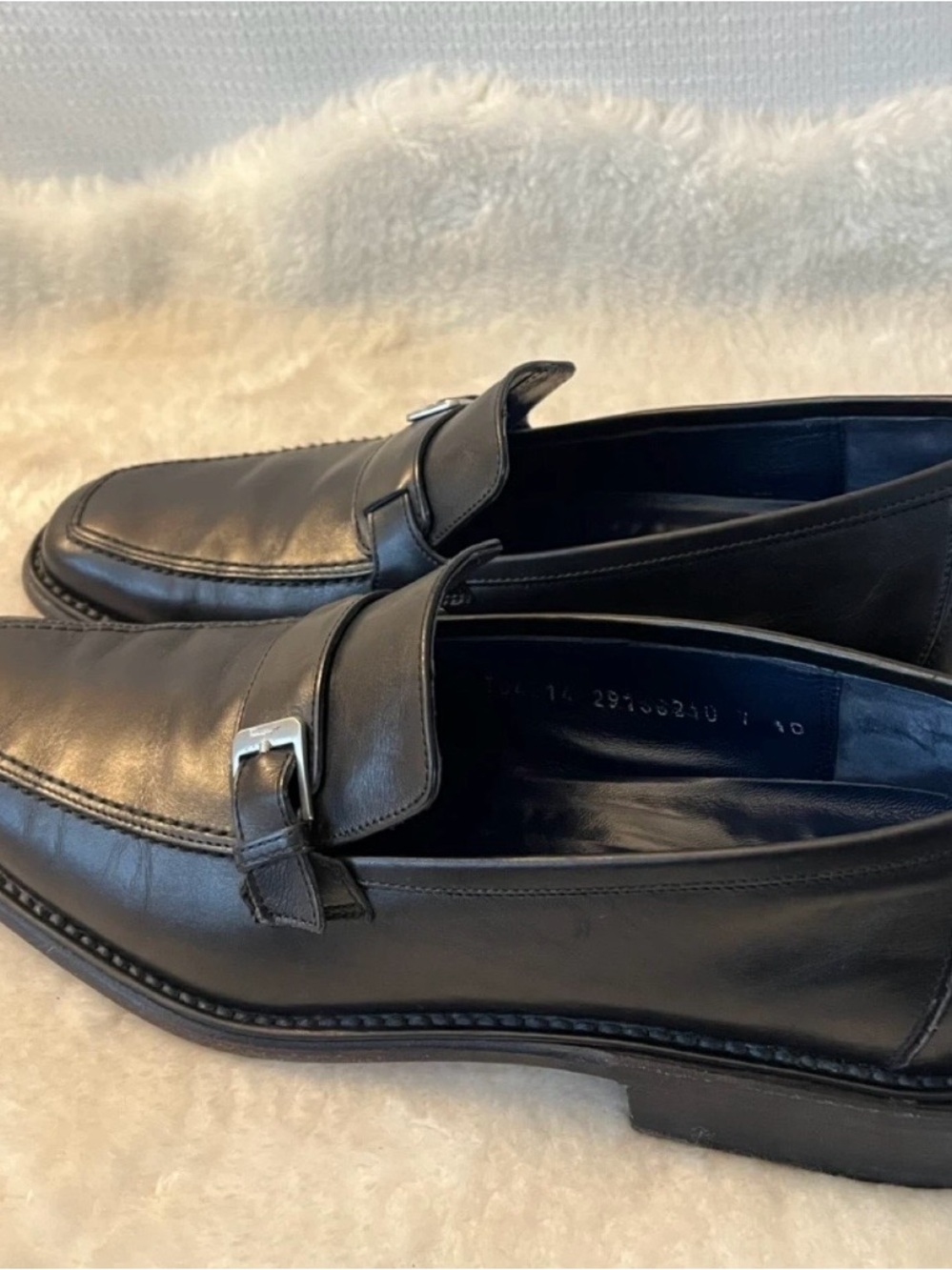 Men's Salvatore Ferragamo Black Leather Dress Loafers
